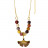 Chaîne pendentif en forme de feuille de ginkgo et perles de 4 mm