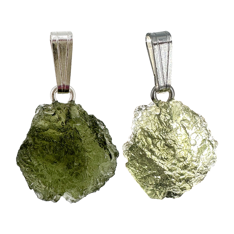 Pendentif Moldavite - bélière en argent 0.925 - la pièce