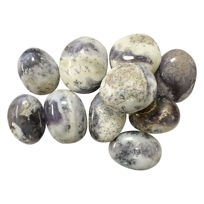 Galets polis opale dendritique violette - Sachet env. 1 KG