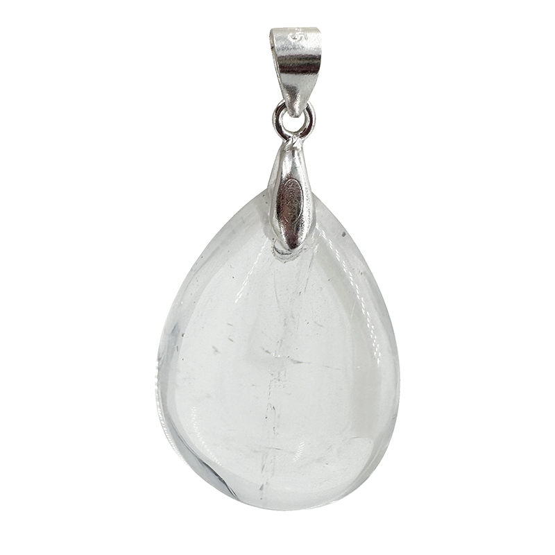 Pendentif cristal de roche argent 0.925