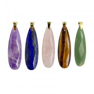 Pendentif goutte facettée bélière Bronze