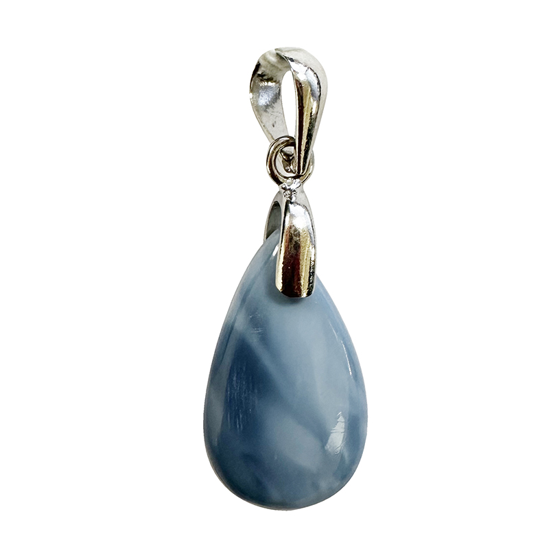 Pendentif Opale Bleue - goutte - Argent 0.925 rhodié