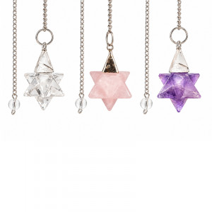 Pendule Merkaba en pierre naturelle