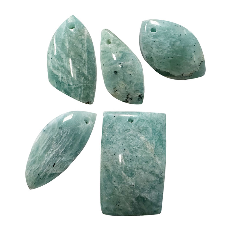 Pierres percées en Amazonite les 5 pièces