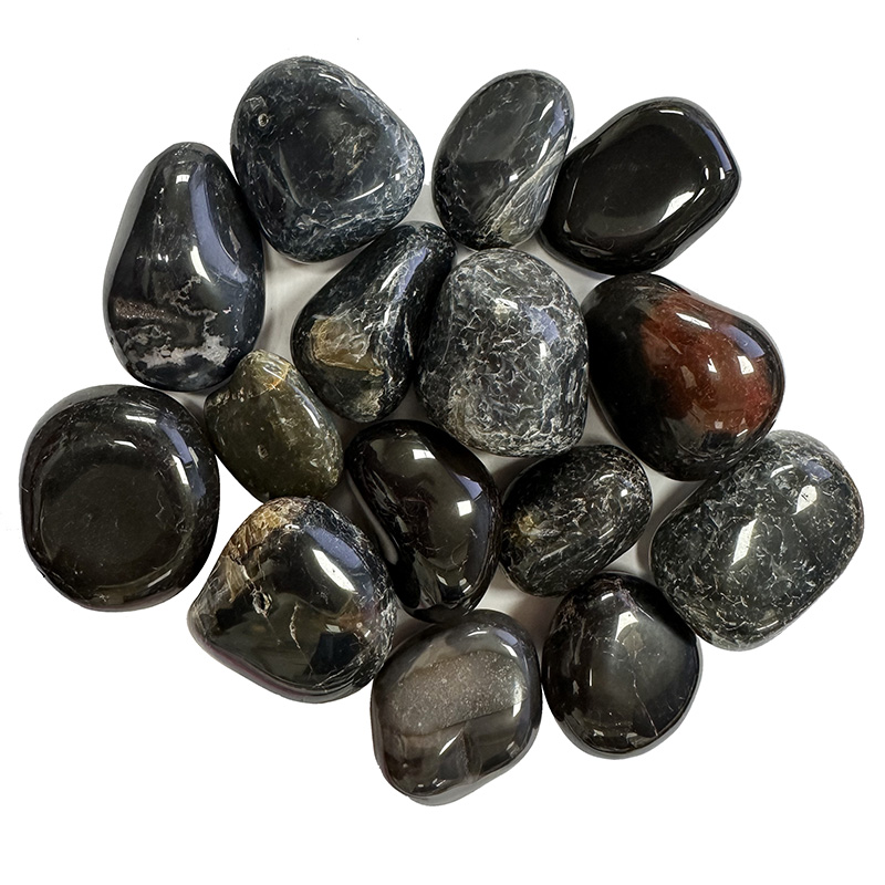 Agate teintée noire pierres roulées 1KG