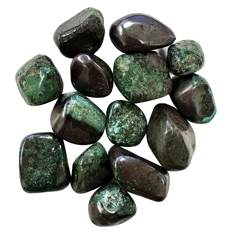 Cuprite et Malachite pierres roulées les 250 grs