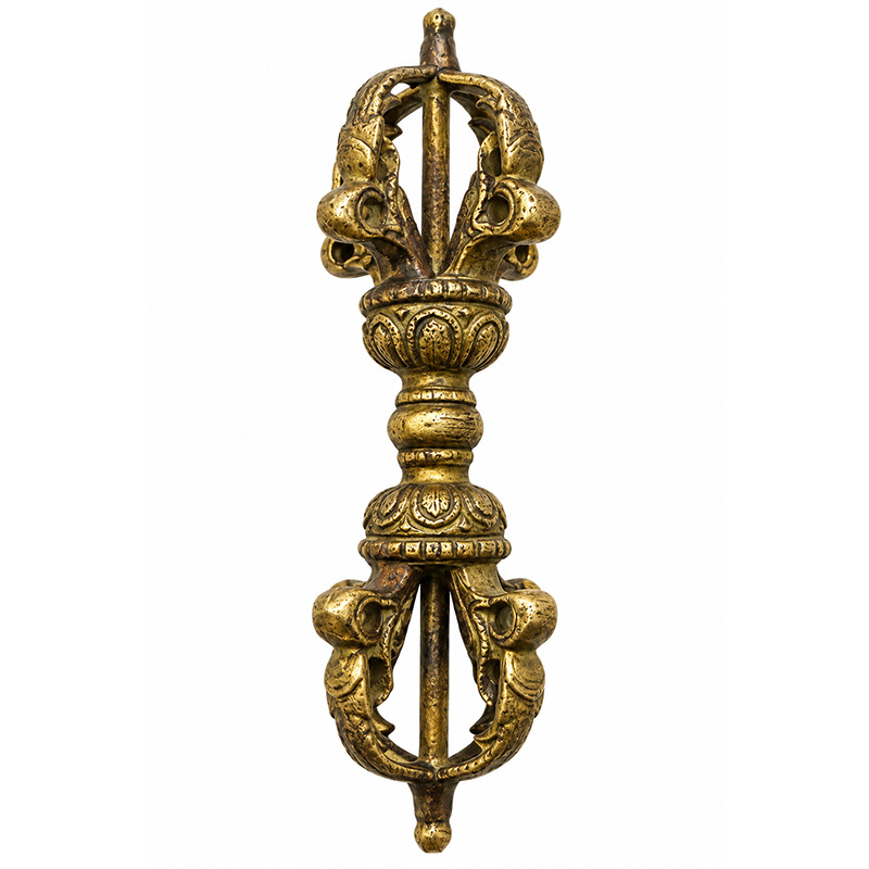 Vajra en laiton de 10 cm,