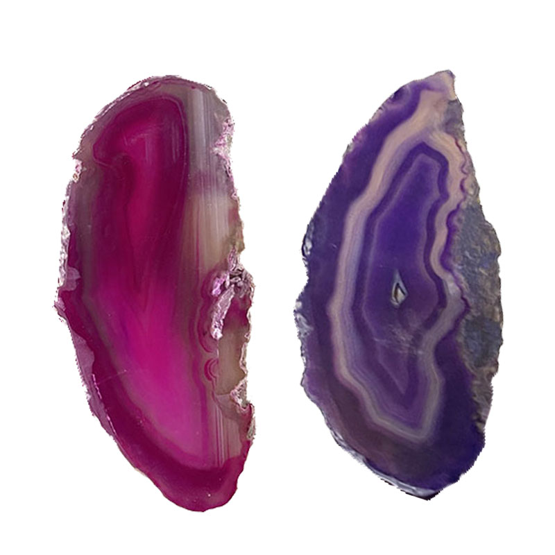 Agate Fine - env. 6 à 8 cm (Taille 2) - Les 5 pièces - rose ou violet - Qualité B