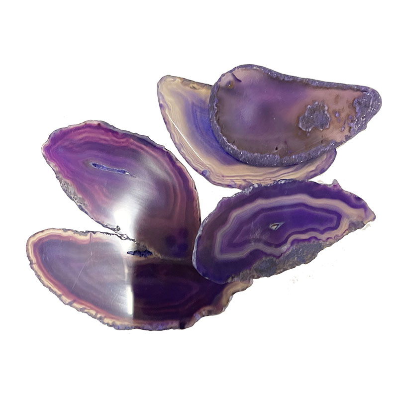 Agate Fine teintée  - env. 6 à 8 cm (Taille 2) - Les 5 pièces - Qualité B