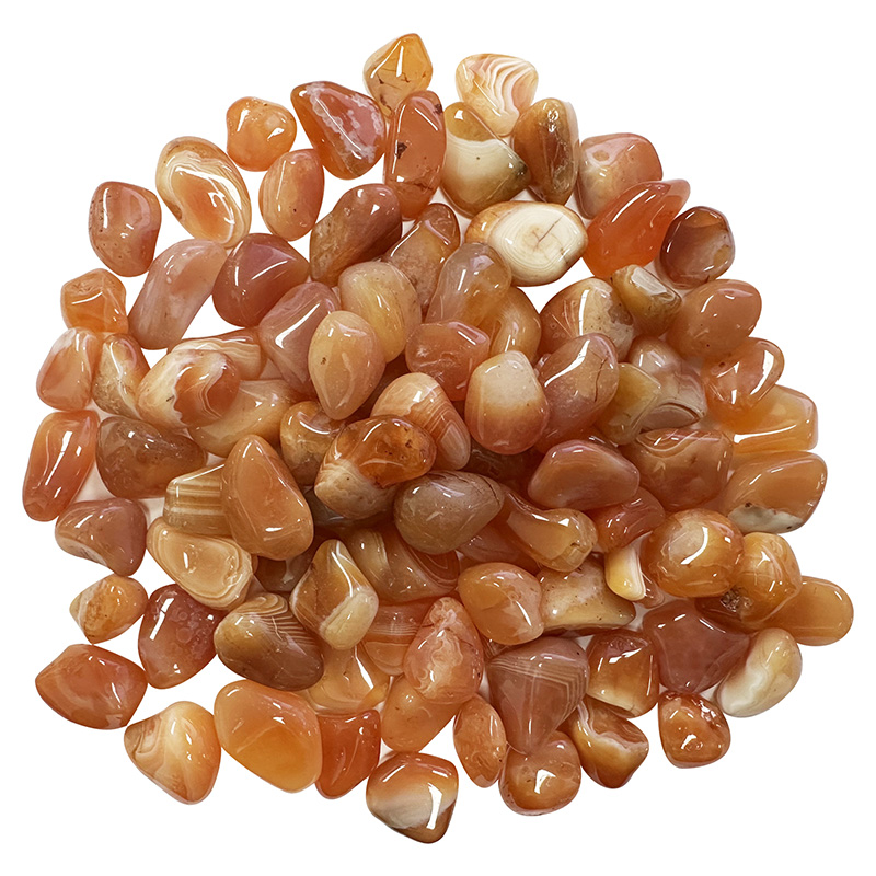 Agate cornaline zonée Botswana pierres roulées 500 grs