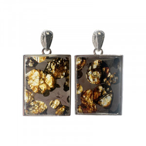 Pendentif Pallasite en Argent 0,925 - Météorite de Sericho, Kenya