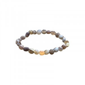 Bracelet agate naturelle grains lot de 4