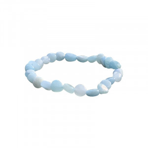 Bracelet aigue-marine grains les 4