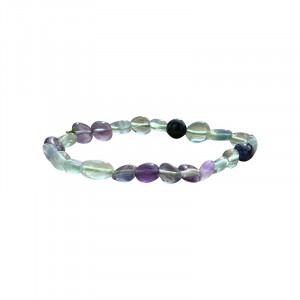 Bracelet fluorite multicolore grains lot de 4