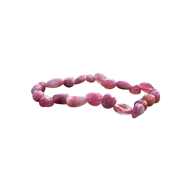 Bracelet tourmaline rose grains les 4