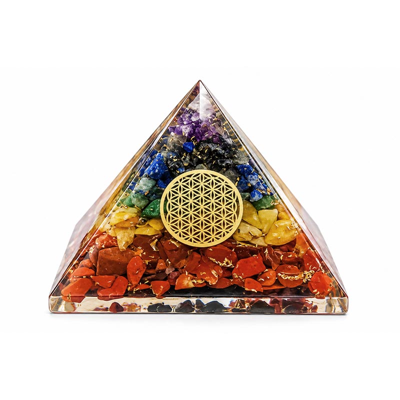 Orgonite 7 Chakras – Pyramide Fleur de Vie