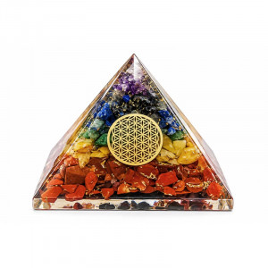 Orgonite 7 Chakras – Pyramide Fleur de Vie