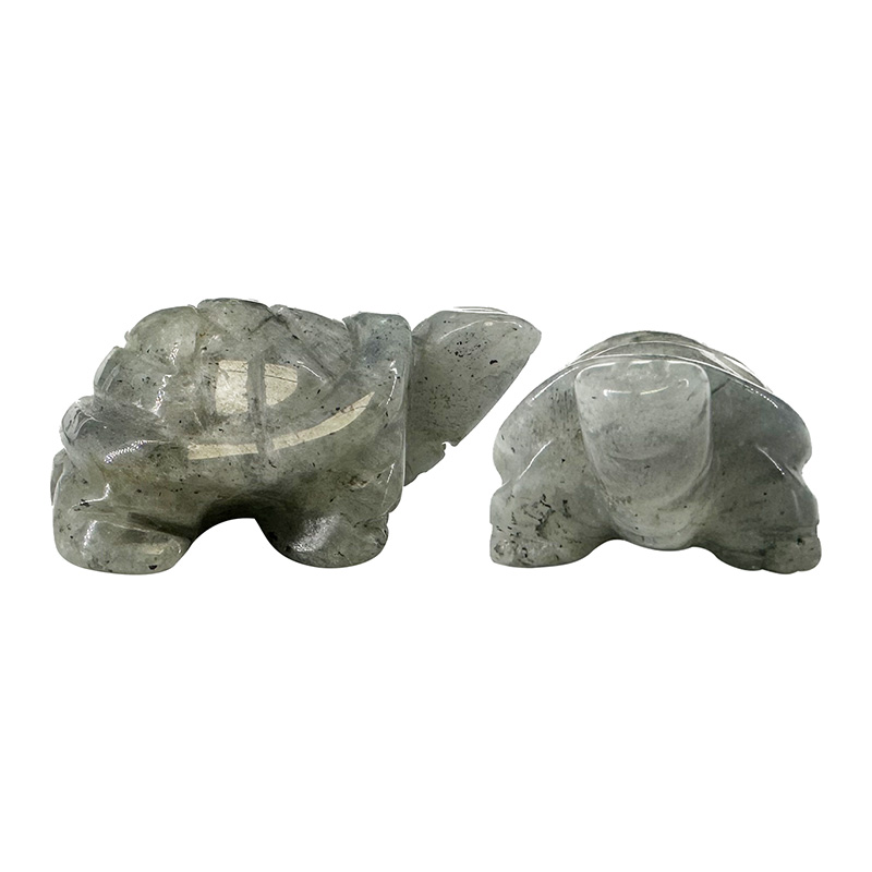 Statuette Tortue en Quartz rose, Howlite ou Labradorite
