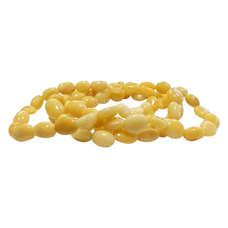 Bracelet grains en Jaspe Jaune le lot de 4 pièces