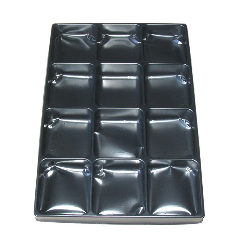 Croisillons thermoformés (12 cases bas) les 12 plaques noir ou blanc
