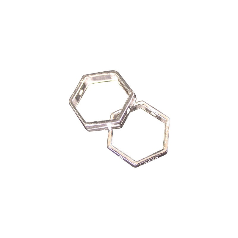 Intercalaire hexagone 11mm lot 5 pcs argent 0.925