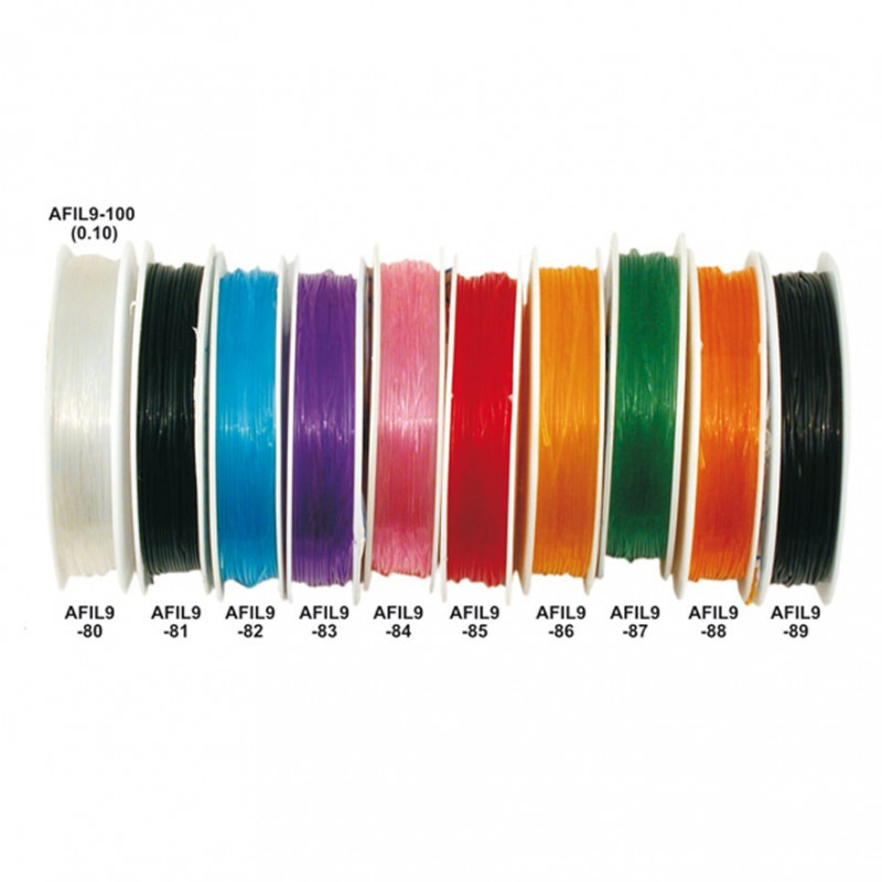 Fil élastique 0.8 mm - 10 bobines à la couleur