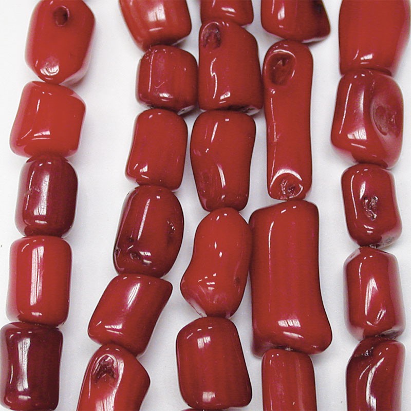 Rangs bambou de mer 6mm teinté rouge les 5