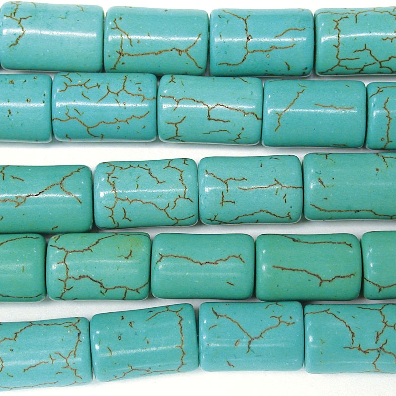 Rangs howlite rec. 8x12mm teintée turquoise les 5