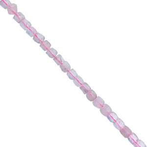 Fil carré facetté 4 mm Quartz rose
