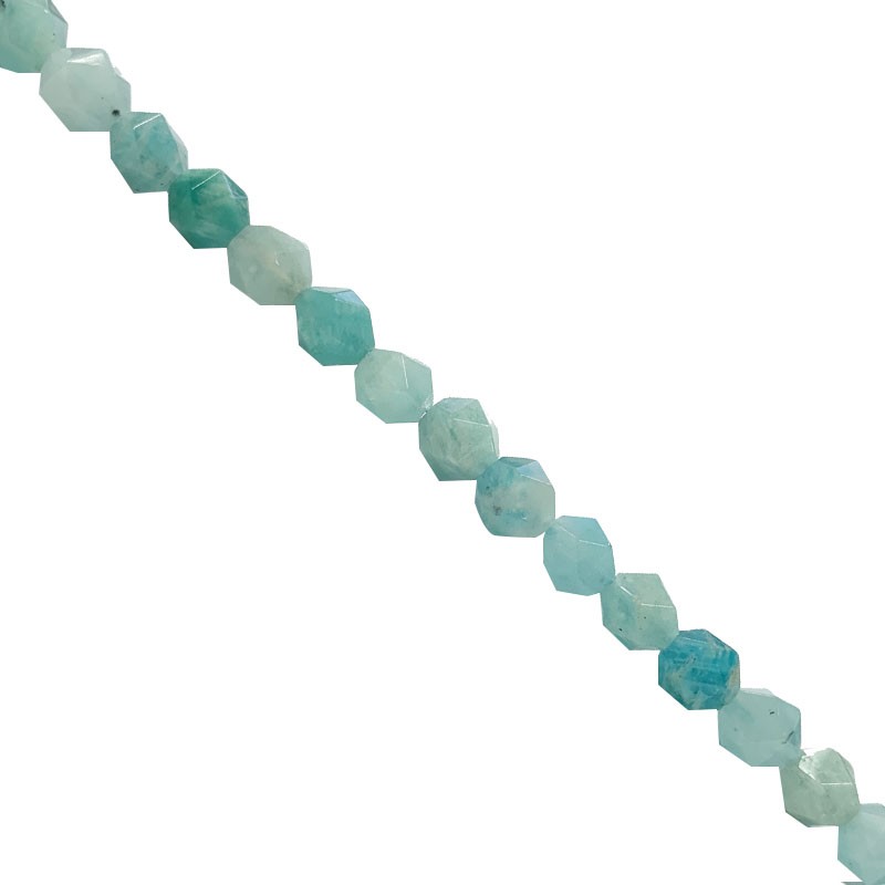 Fil icosaèdre facetté 6 mm Amazonite