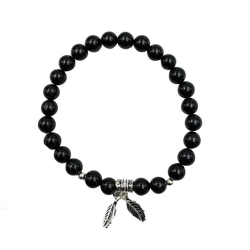Bracelet Feuille – Billes en Argent 925 de 6 mm