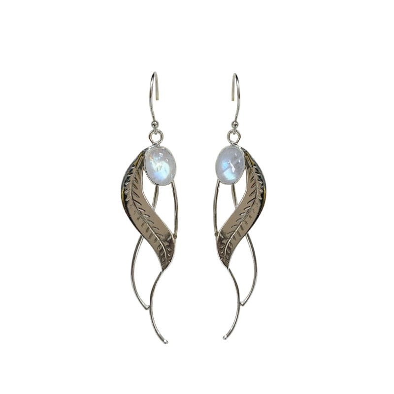 Boucles d'oreilles feuilles argent 0.925 rhodié - Différentes matières