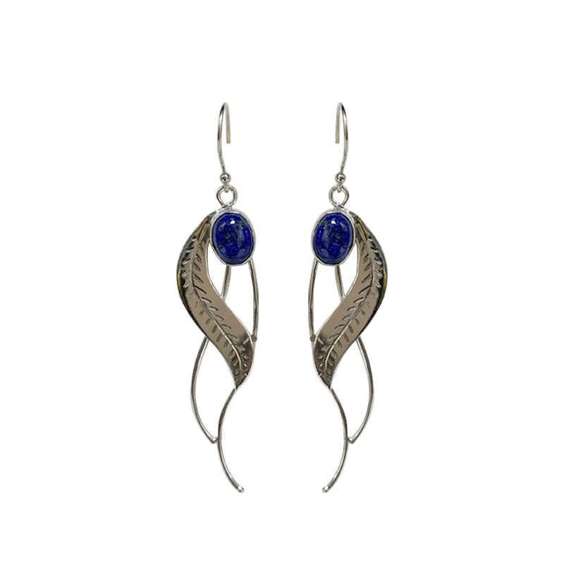 Boucles d'oreilles feuilles argent 0.925 rhodié - Différentes matières