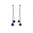 Boucles d'oreilles pendantes - Chaine argent 0.925 rhodié - Différentes matières