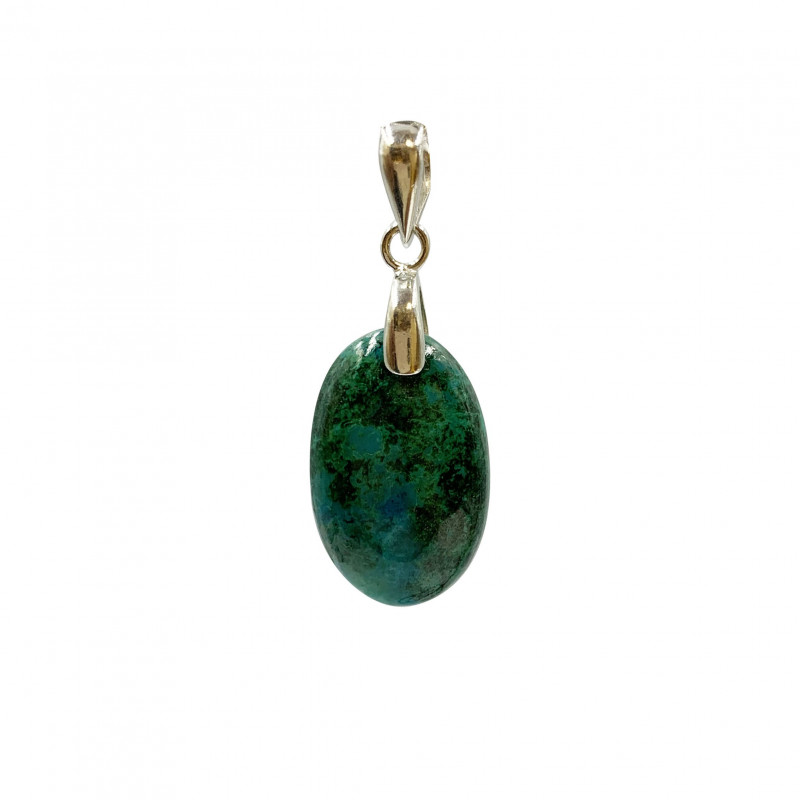 Pendentif Chrysocolle - argent 0.925 rhodié