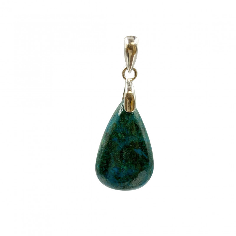 Pendentif Chrysocolle - argent 0.925 rhodié