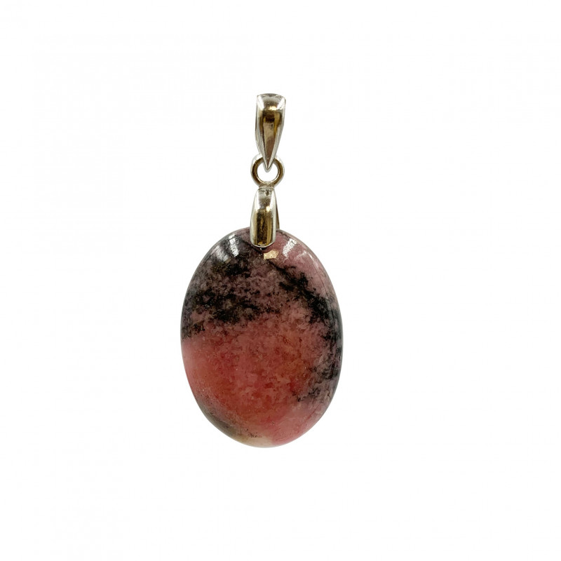 Pendentif rhodonite - argent 0.925 rhodié