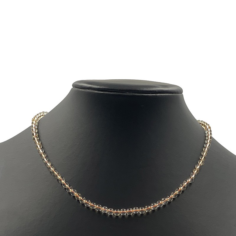 Collier Améthyste chauffée (citrine) boules de 4 à 10 mm