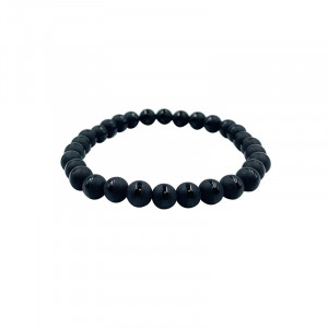 Bracelet en onyx noir poli/dépoli