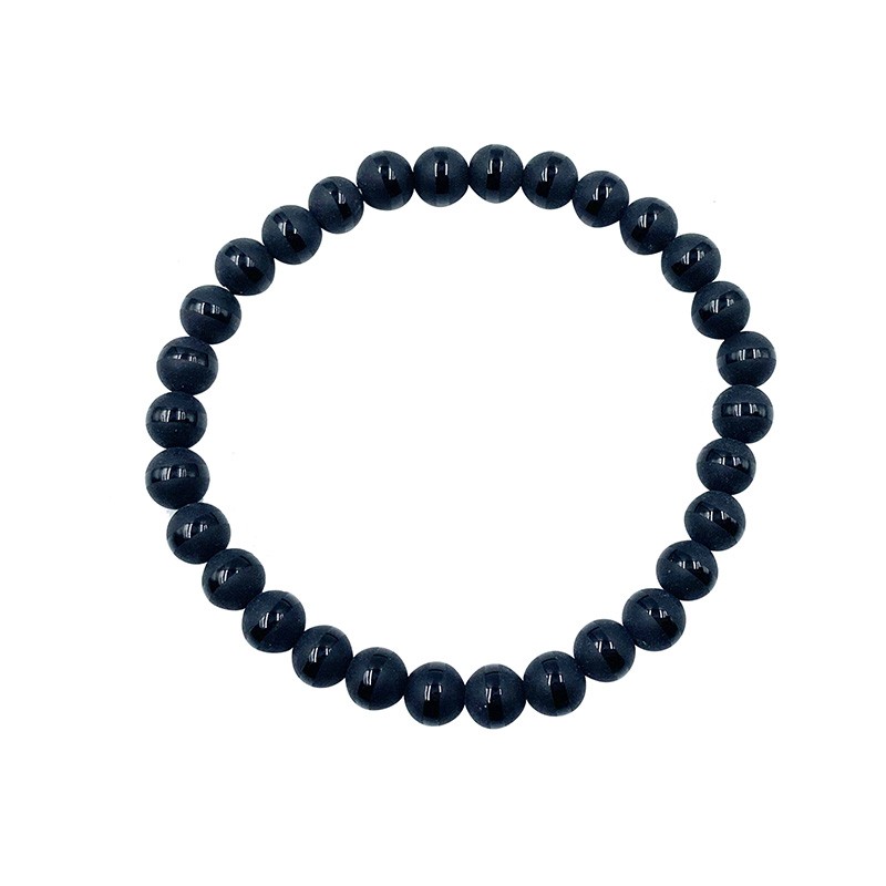 Bracelet en onyx noir poli/dépoli