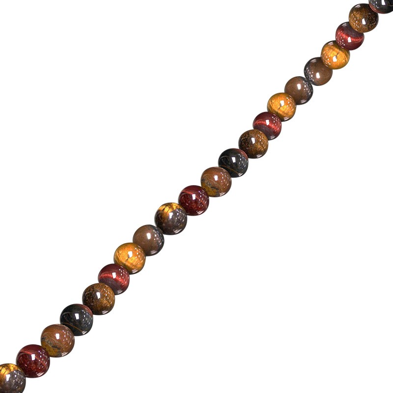 Collier oeil de tigre multicolore 4 à 12 mm