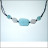 Collier aigue-marine et quartz rose 42 cm sur cordon