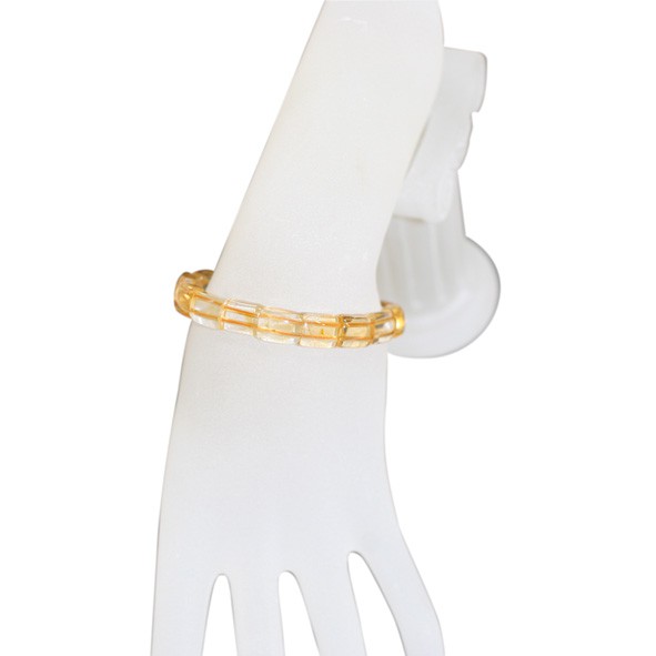 Bracelet élastique Améthyste chauffée (citrine) plaquettes