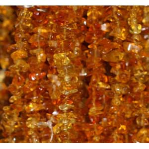 Collier citrine chauffée baroque extra 42cm 10 pcs
