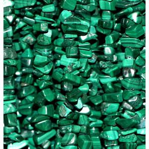 Collier malachite baroque 85cm la pièce