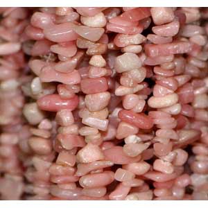Collier opale rose gros baroque 85cm 10 pcs