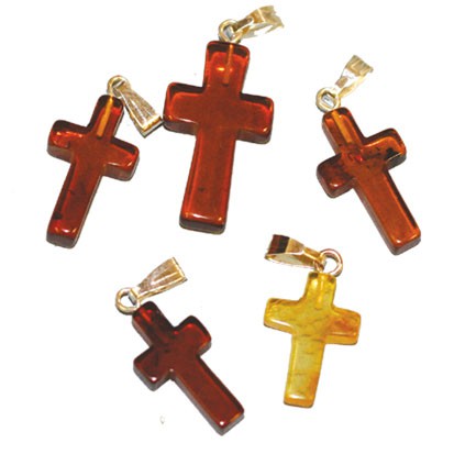 Pendentifs petites croix en Ambre de la baltique