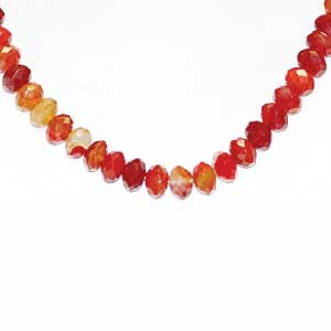 Collier cornaline pastilles facetées 6X10mm 42cm