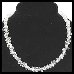 Collier cristal de roche nuggets 42cm