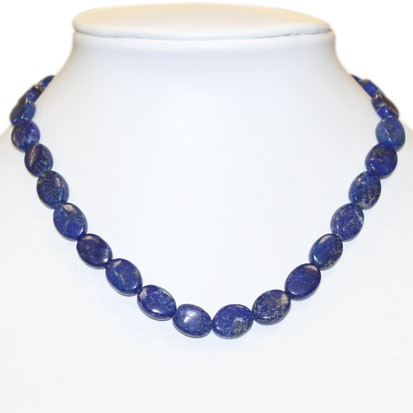 Collier lapis olives 12x17mm 42cm